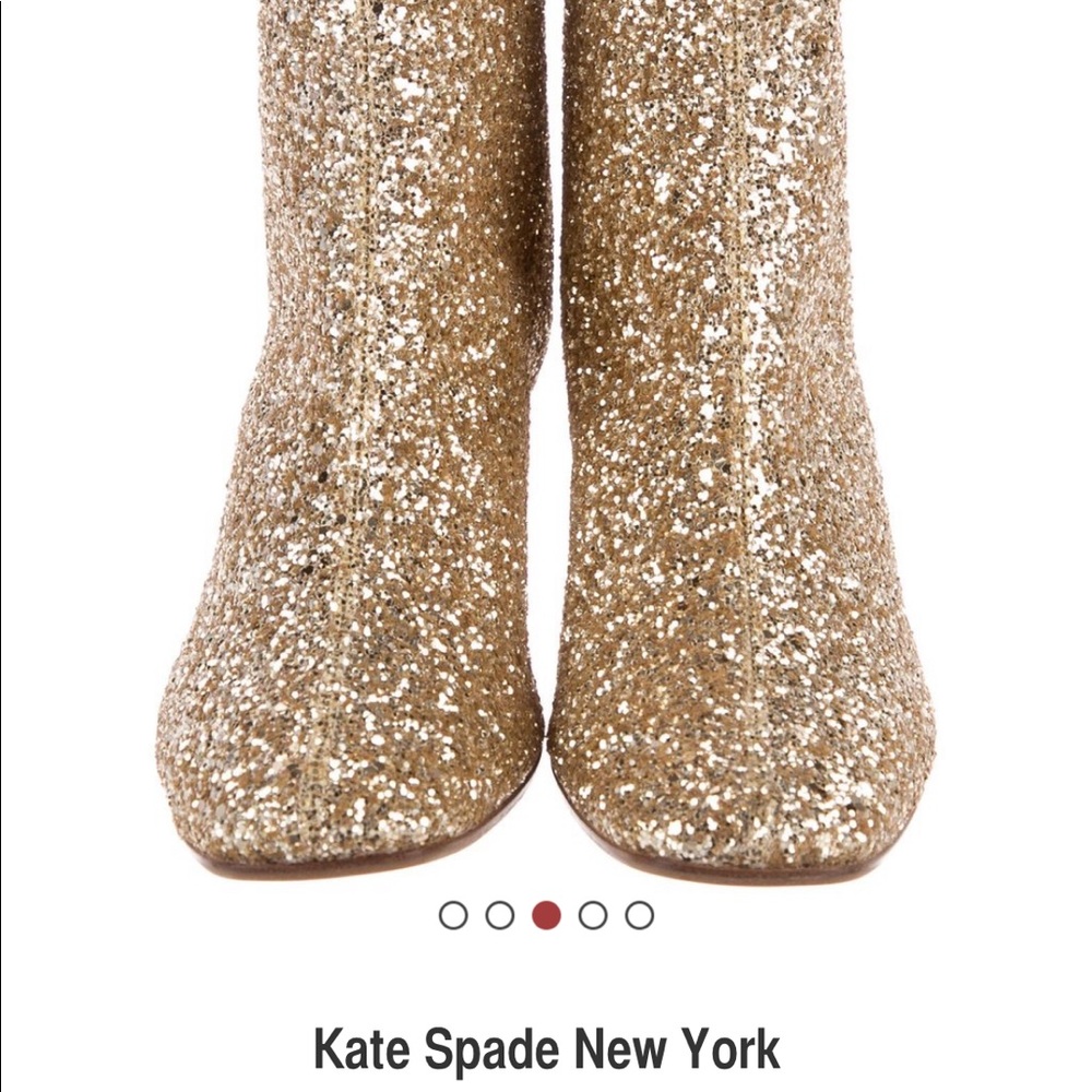 Kate Spade New York 
Gold Glitter Ankle Boots